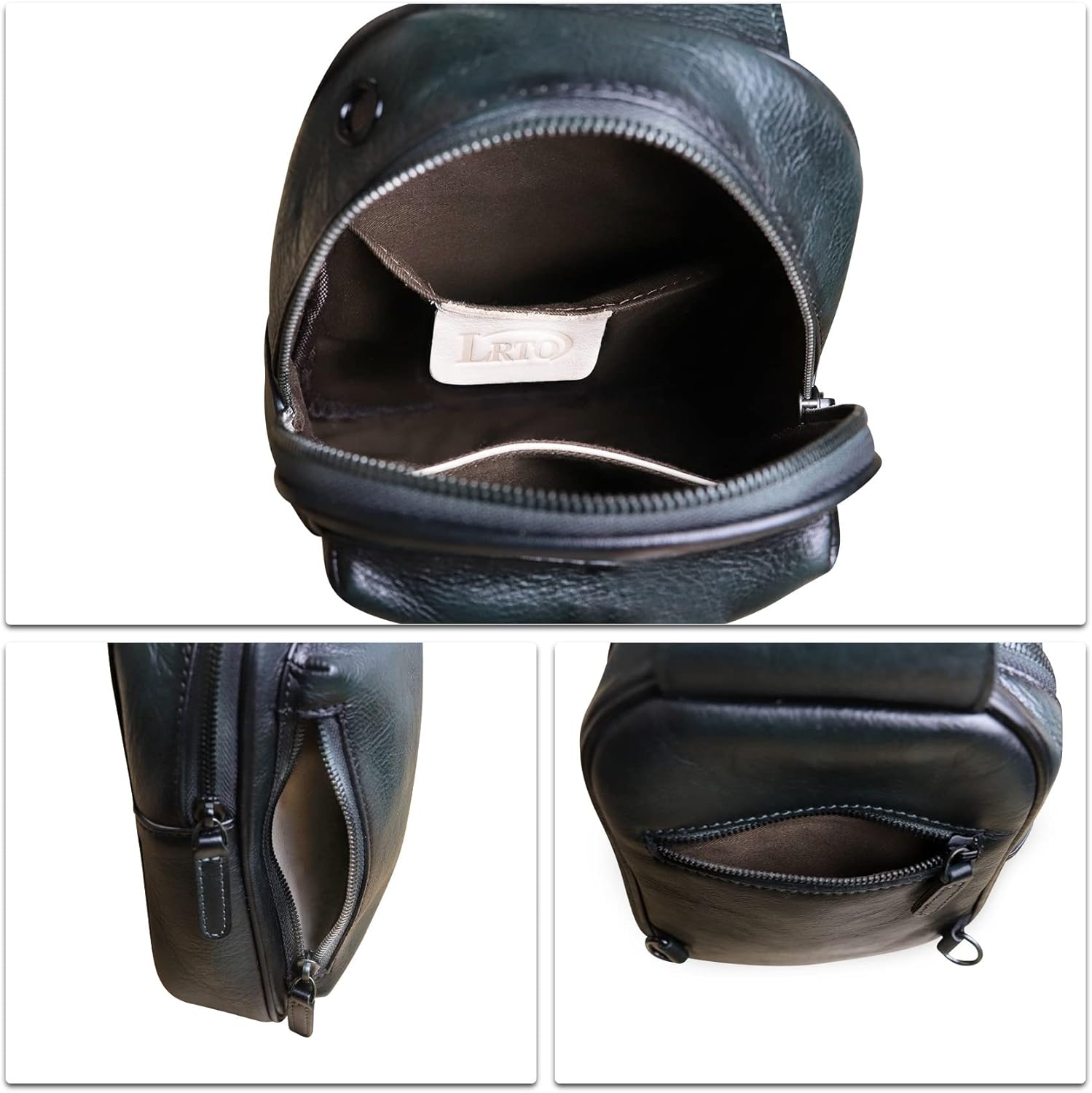 LRTO Genuine Leather Small Sling Bag for Women and Men Crossbody Bag Chest Bag Sling Backpack Purses for Hiking Sports Travel - Image 7