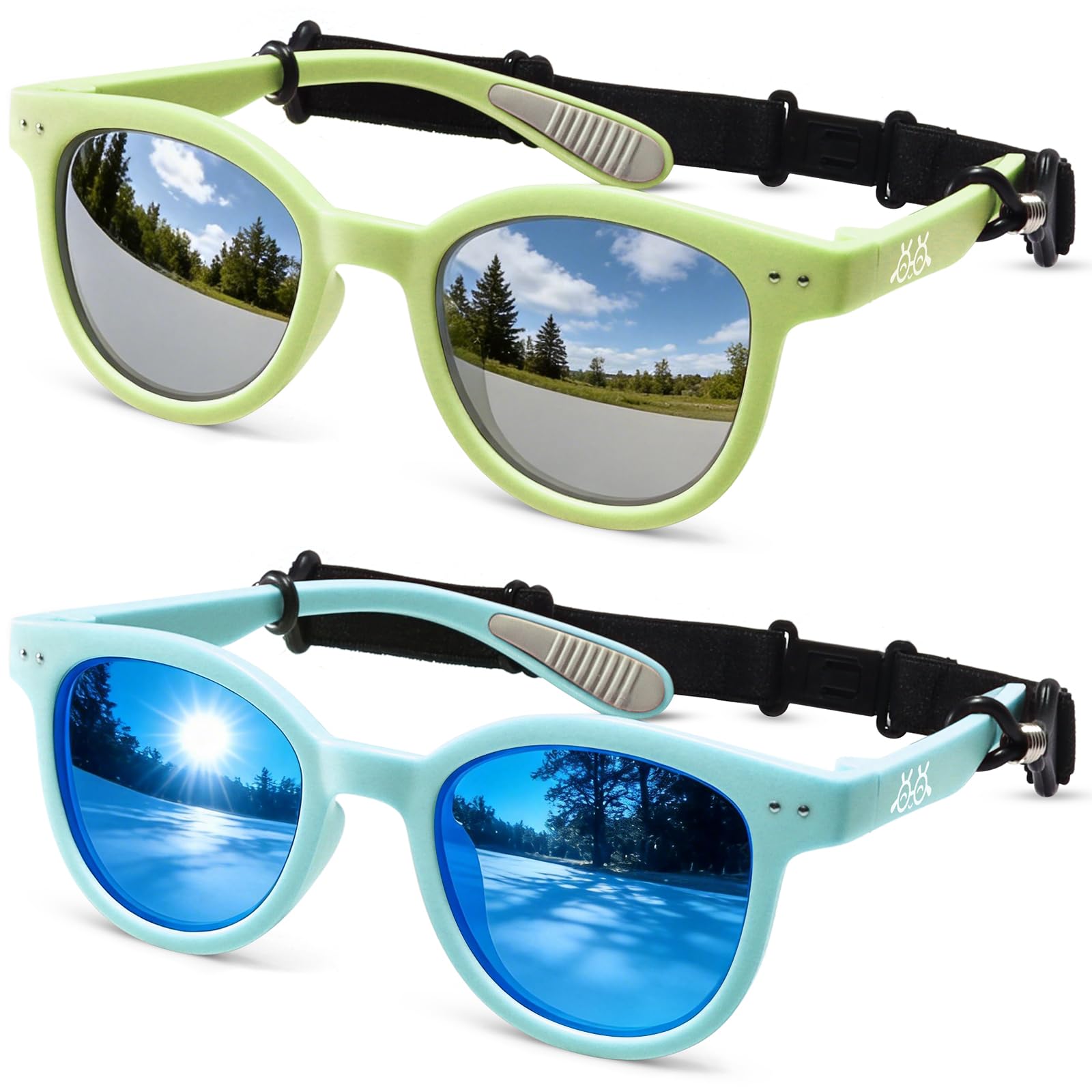 Toddler Kids Sunglasses for Boys Girls Age 2-12 Polarized UV400 with Strap