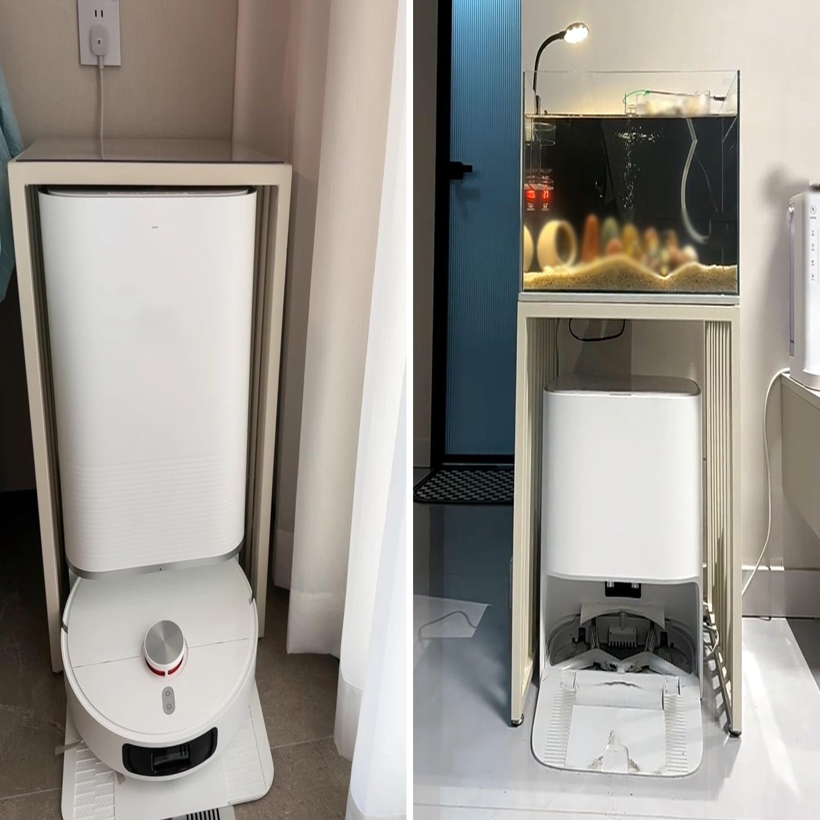 bastidor para máquina barredora Soporte De Almacenamiento Para Fregadores De Metal De Alta Resistencia, Estantería Para Acuarios Con 4 Pies Antideslizantes Ajustables, Mesas De Exposición Domésticas(B