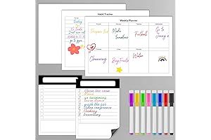 5pcs Transparent Foil Stickers for Wall (Dry Erase, Self-adhesive, Whiteboard, Refrigerator Organizer)