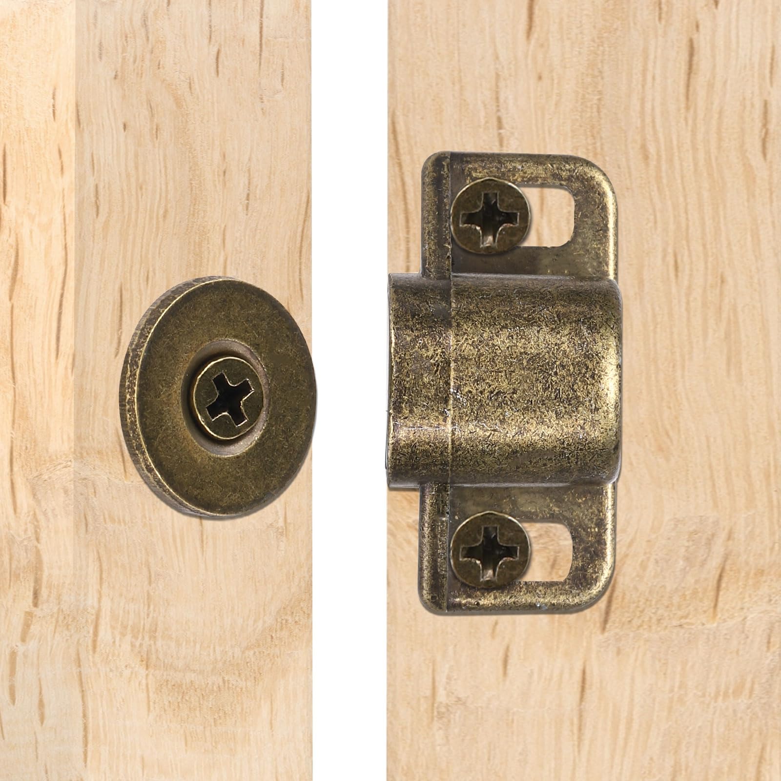 TIXIPEM Magnetic Cabinet Door Catch [4pcs] - Magnets for Closure Use for Kitchen & Bathroom Cupboard & Wardrobe & Closet & Closures & Cabinet Door Drawer Latch - [Dark Gold - 1.4 in]