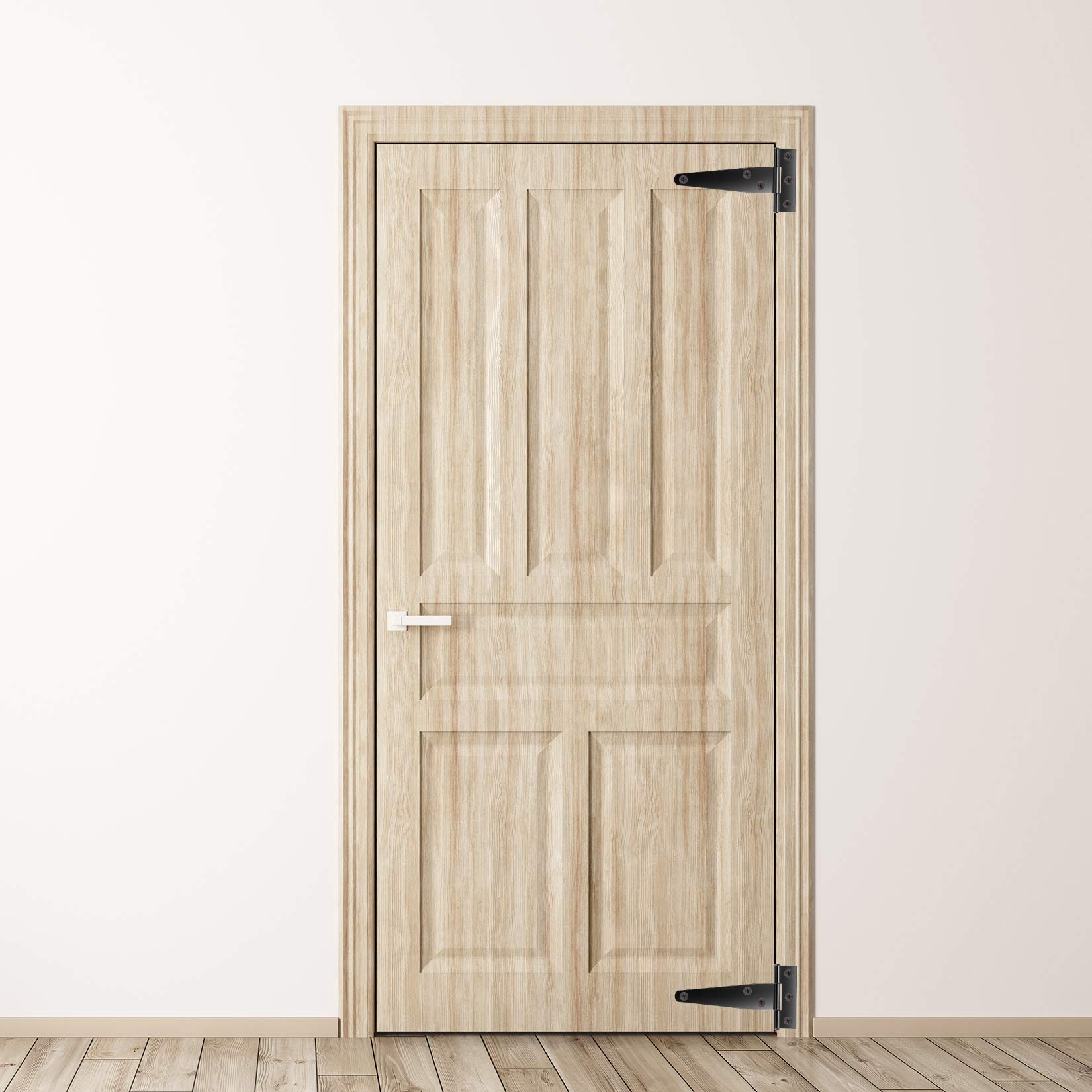 8 Pezzi Cerniere a T per Cancello, Cerniere per Porte in Legno a Forma di T in Acciaio Inossidabile Nero, Cerniere per Porte da Cucina, con Viti - 4 Pollici (T)