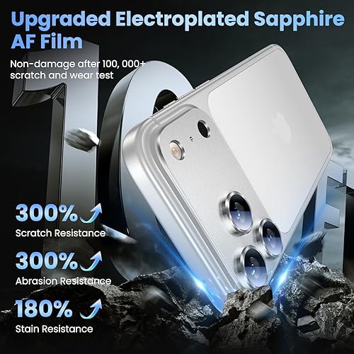 Vista 57 de Uyiton - Protector de lente de cámara de iPhone 13 Pro y 13 Pro Max, fuerte absorción, protección anticaídas, cubierta de cámara trasera, vidrio