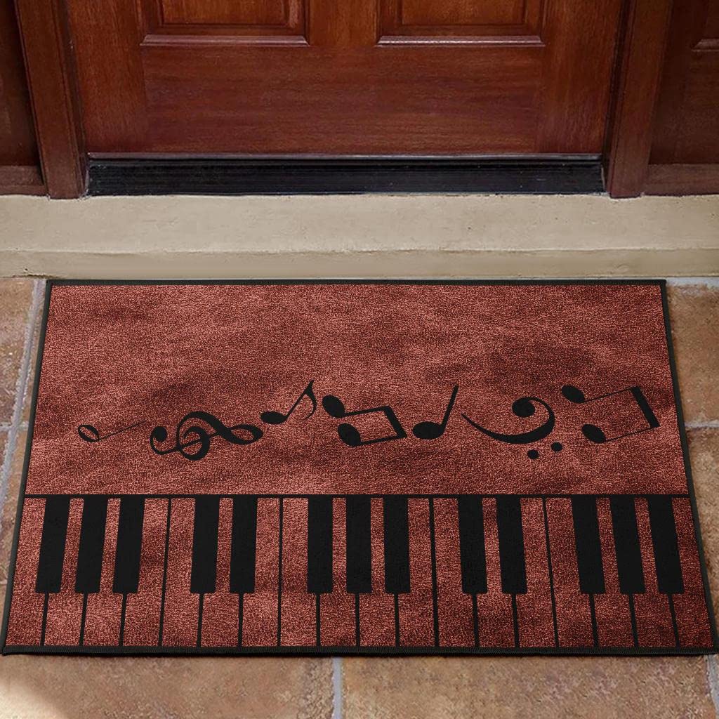 Traqunn Piano and Music Notes Doormat,Music Lovers Home Decorative Welcome Doormat 24X16 In