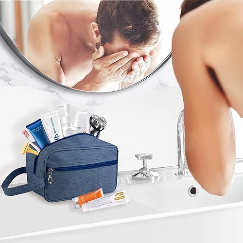 Miniatura 7 de Bolsa de aseo personal, bolsa de viaje de gran capacidad para artículos de tocador, organizador de artículos de tocador de tela Oxford impermeable