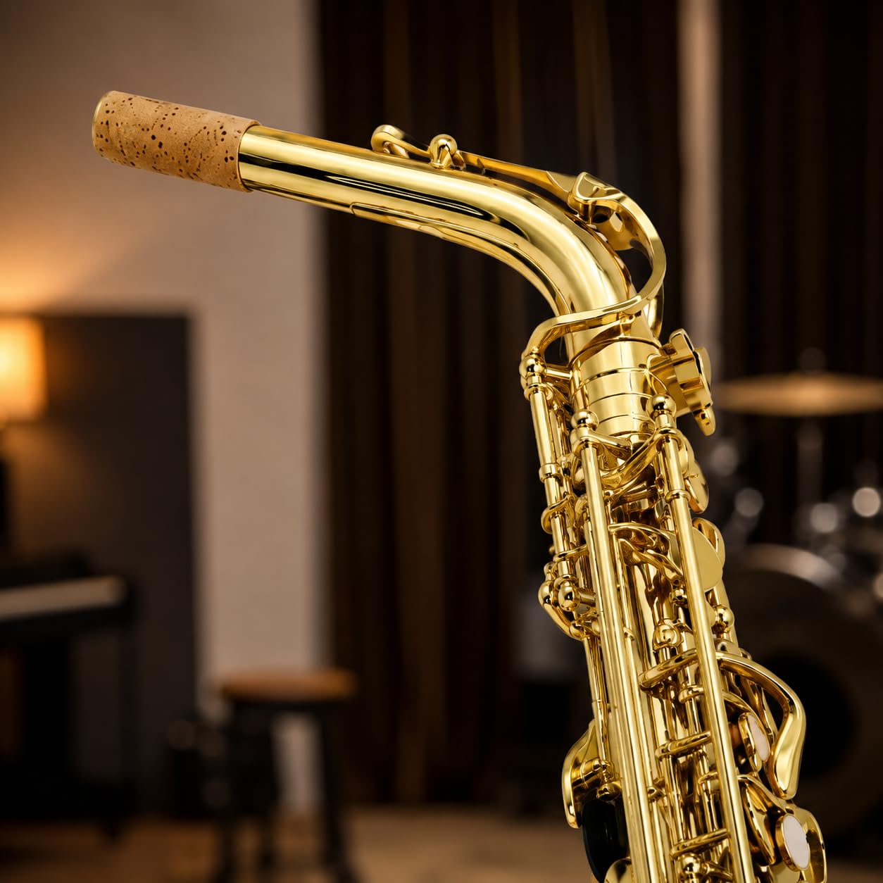 Sassofono contralto E-Flat in ottone, strumento musicale per principianti ed esperti, design durevole per un suono e prestazioni di qualità