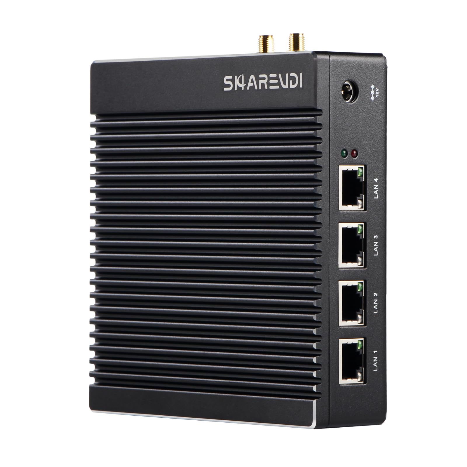 Sharevdi Fanless Firewall Appliance 6X Intel i226 LAN Firewall Mini PC Intel N3710 4C/4T,DDR3 mSATA SSD, Network Gateway Soft Router, Test with P-F-Sense/OPN-Sense AES NI HD/Type-C/SIM Card/TF/Wi-Fi: N3710/8 GB DDR3/64 GB SSD/4 LAN