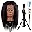 ISHOT Mannequin Head With Hair & Stand Tripod, Wig Stand With Practice Head for Hairdresser Training & Cosmetology