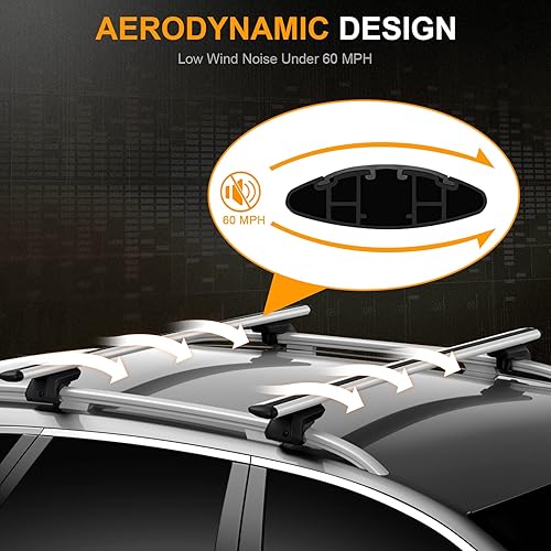 Miniatura 5 de 2 barras transversales de FINDAUTO para Mazda CX-3 2016-2019 solo se adapta a los modelos de carriles laterales de 165 libras de estilo OE, barra