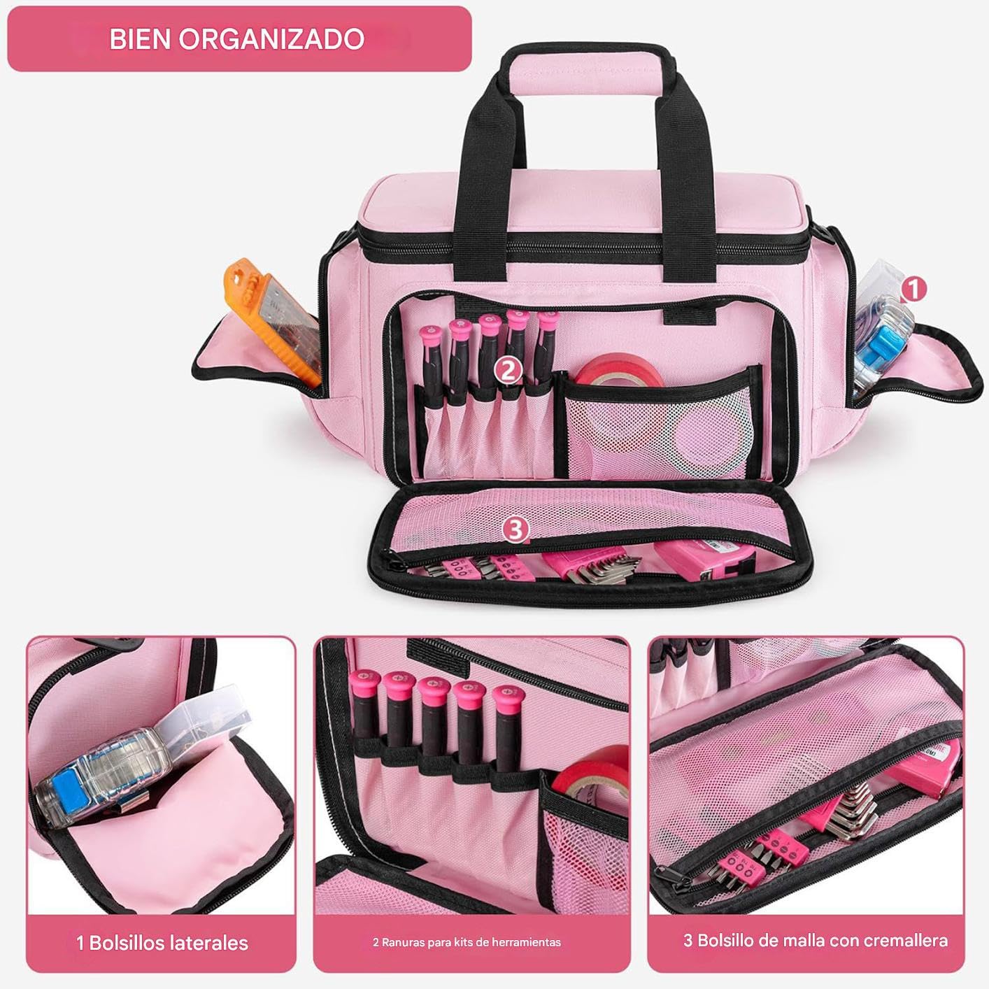 Bolsa De Herramientas Bolsa De Transporte Con Cremallera Y Correa Ajustable