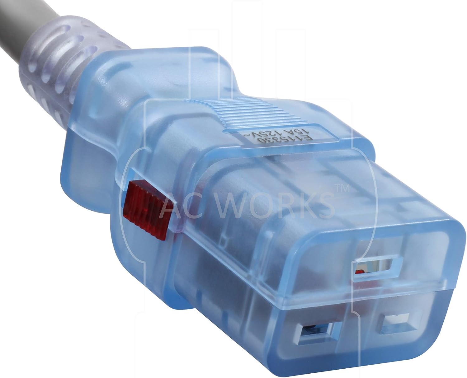 AC WORKS 15Amp 125Volt Medical/Hospital Garde Power Cord with IEC C19 (15FT- Locking C19)