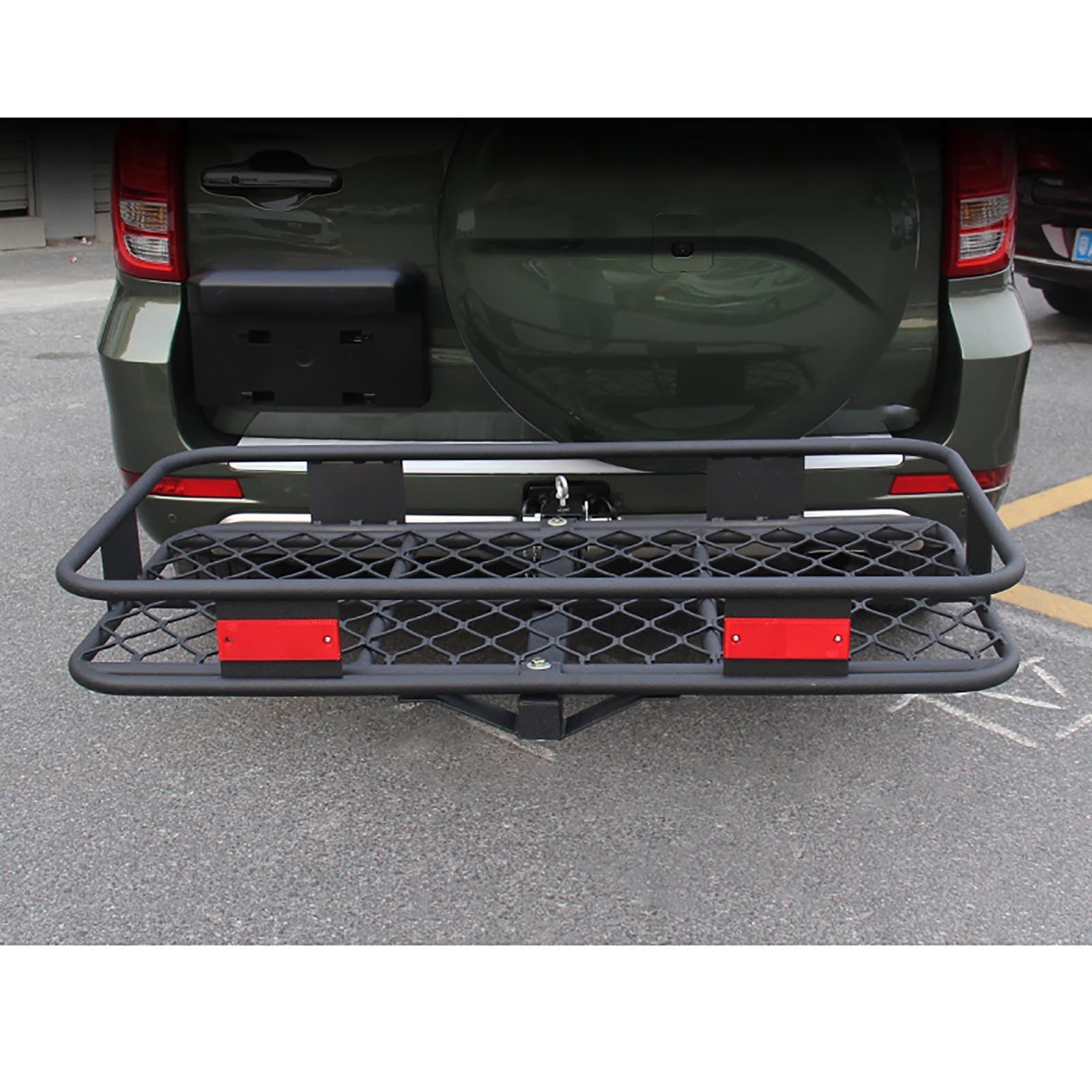 Gepäckträgerkorb Für Anhängerkupplung | Kupplungsträger Korb | Gepäckträger Korb Für Anhängerkupplung | 120 X 60 X 12 cm | Trägt 100kg | Für SUVs Pkw LKW Und Transporter