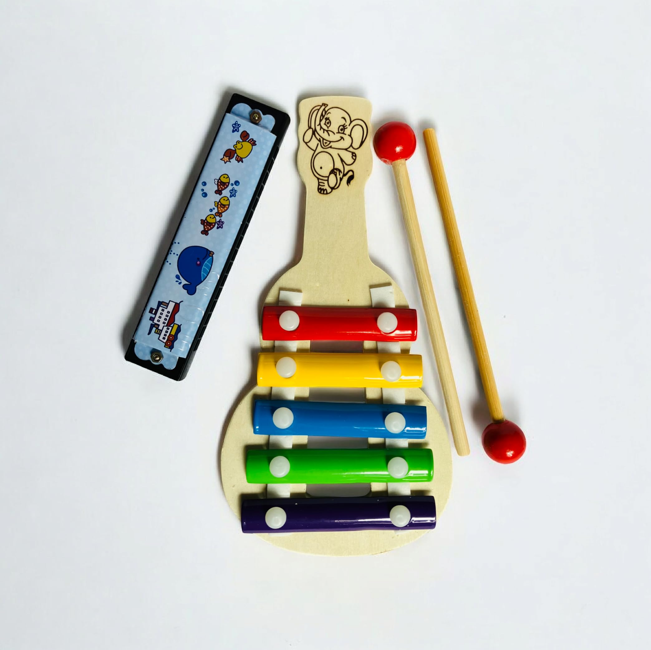Xylophone and Mouth Organ Random Colours and Pattern Design Toys Musical Instruments for Kids Play Fun and Leisure-image-38