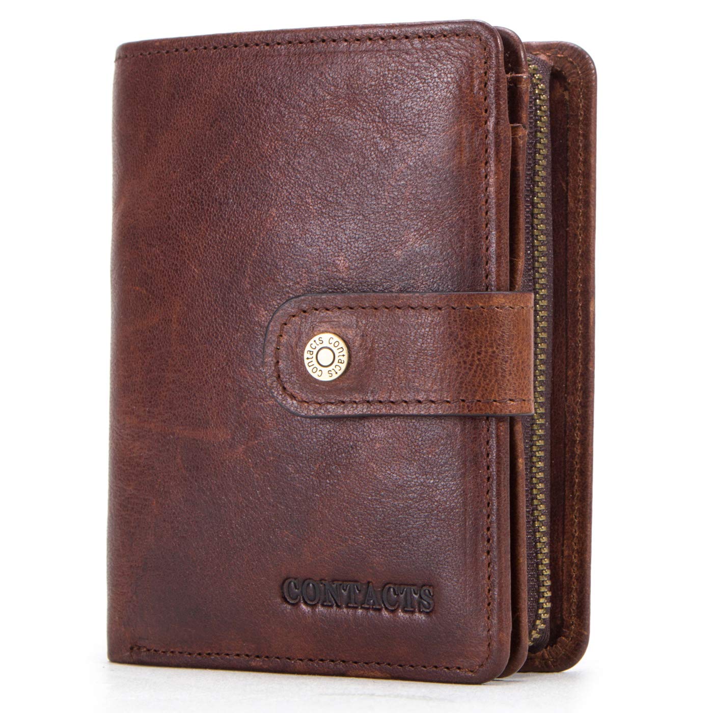 SDINAZ Mens Wallet card holder RFID Blocking Wallet,mens Genuine wallet leather,Man's gift UK955 Brown