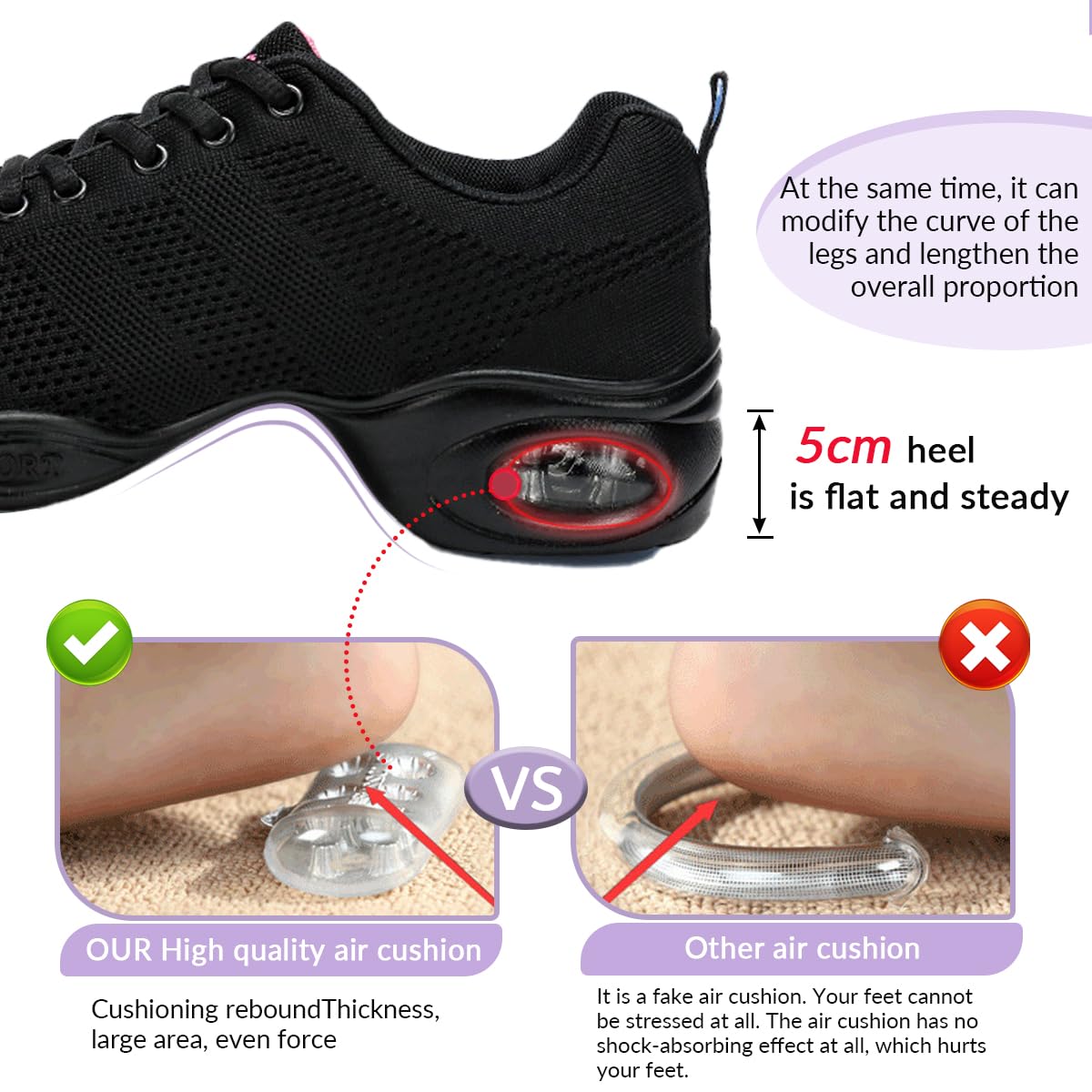 Hixingo Zapatillas de Deporte Jazz para Mujeres, Zapatos de Baile Antideslizantes Baile Sneaker Ligeros y Transpirables para Fitness y Entrenamiento de Danza
