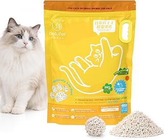 GuluPet Bio-Enzyme Tofu Cat Litter, Low Dust Clumping Pellet Litter, Lightweight Plant-Based Odor Control for Indoor Cats, 9.25 lbs/Bag, 2 Bags