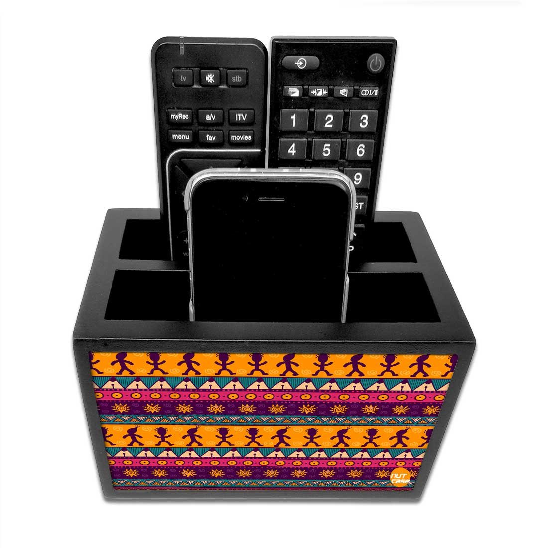 Nutcase Designer Wooden Remote Control Holder Stand Organizer for TV/AC Remote - Classic Designer 1