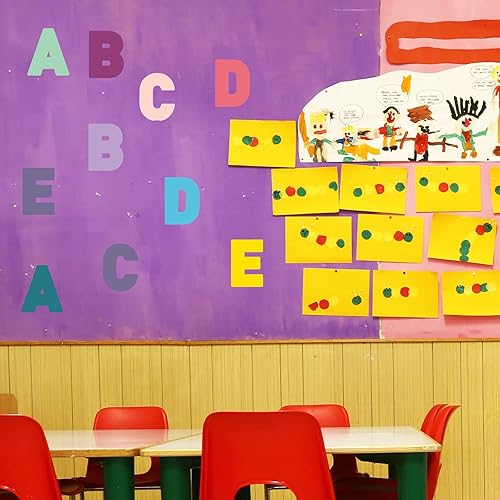 Miniatura 7 de 232 piezas de 24 hojas de calcomanías de letras grandes del alfabeto de 2.5 pulgadas, calcomanías autoadhesivas para tablón de anuncios, aula,
