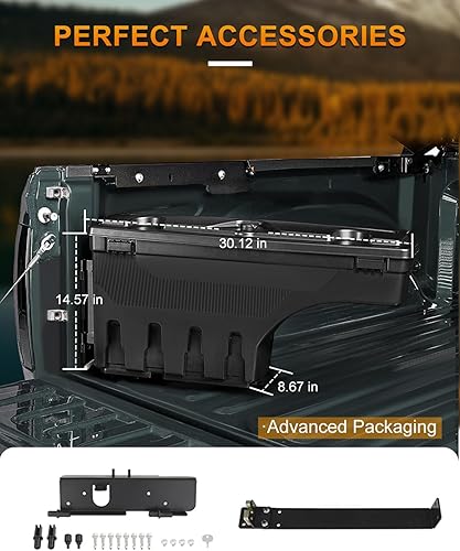 Vista 18 de ROADFAR Caja de almacenamiento para caja de camioneta con contraseña F-150 1997-2014 con contraseña, caja de herramientas para caja de herramientas