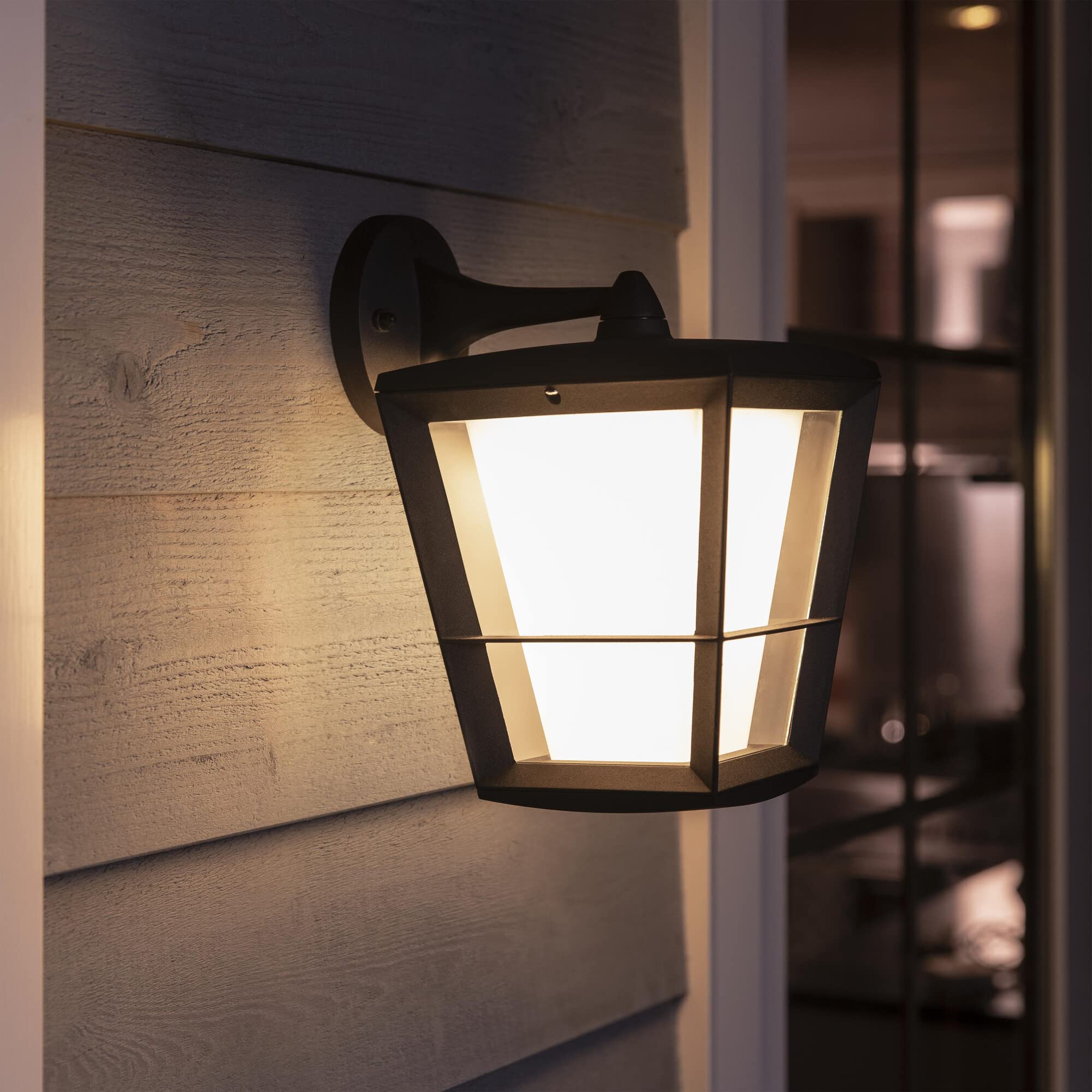 Philips Hue White and Color Ambiance Econic, Lampada Smart LED da Parete per Esterni (Down), Dimmerabile, Led Integrato, 15W, Nero
