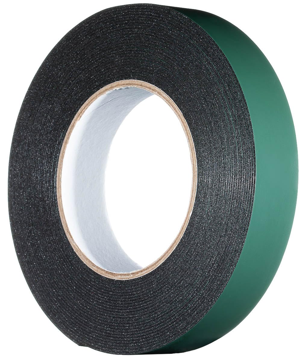 Yoiyee Black 25Mm X 10M Double Sided Foam Tape, Strong Sticky Adhesive Green Film Glazing Tape, Pe Sponge Strip Sticky Mounting Tape,