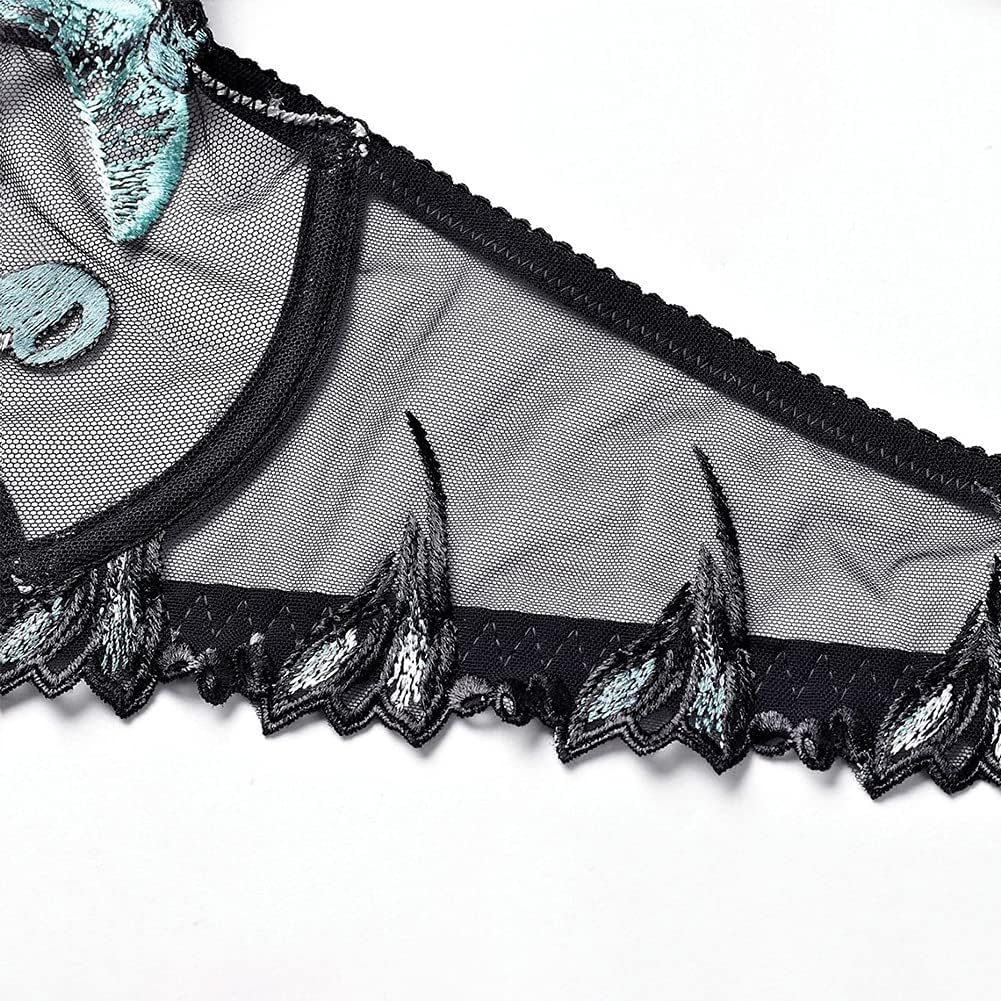 Lingerie Floral Lace Transparent Breathable Women's Underwear Bra Set for Women