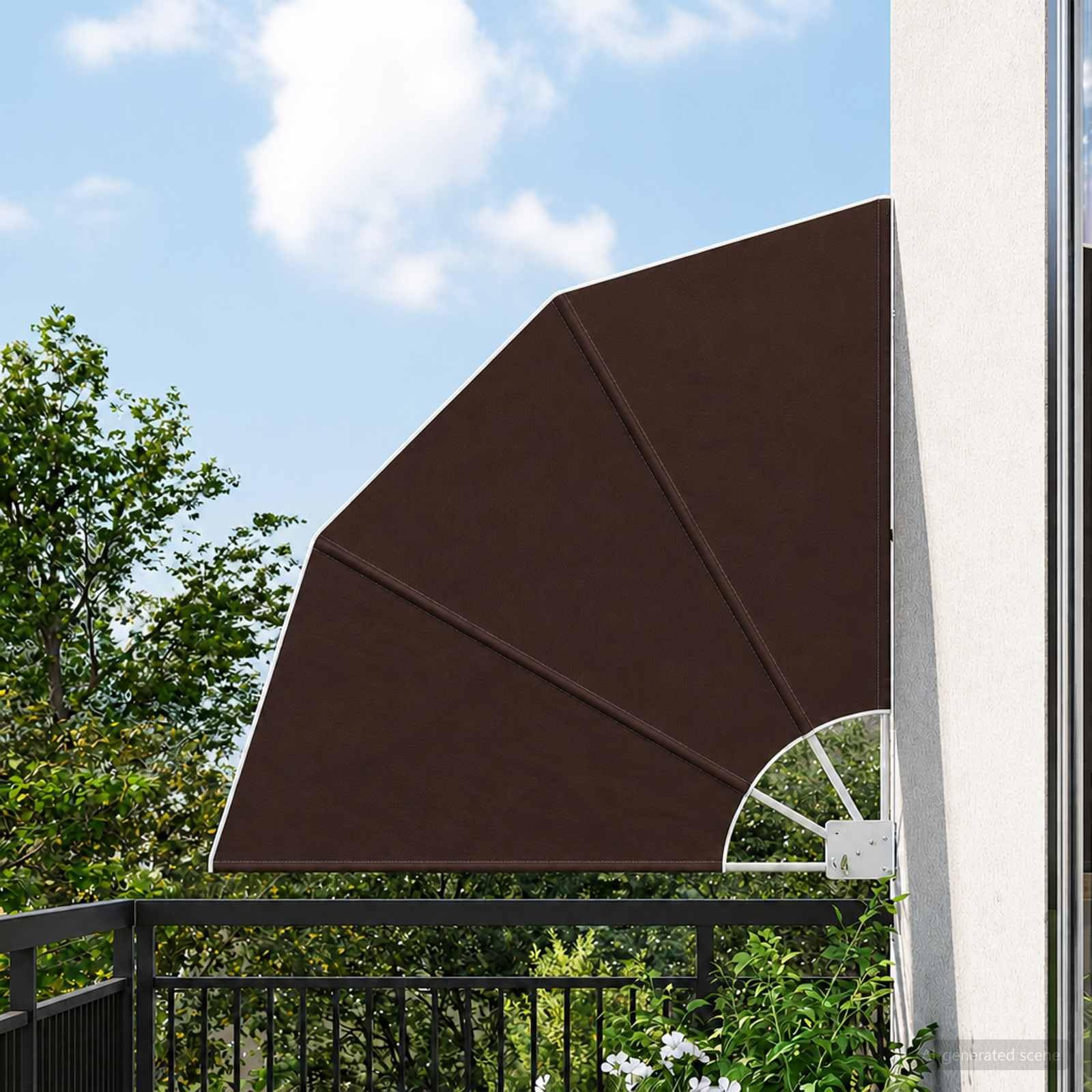 vidaXL Balkon Sichtschutz 210 x 210 cm Polyester Braun
