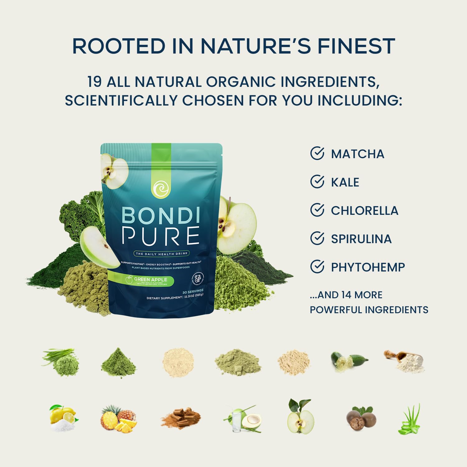 Amazon.com: Bondi Pure - Daily Health & Detox Drink - Promote Gut Health &  Energy Support During a Cleanse or Intermittent Fasting - Plant-Based  Fibers, Alkalizing Super Greens