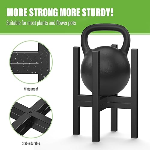 Miniatura 3 de Forlogic Soporte de metal para plantas, moderno soporte para plantas de interior, soporte para plantas de interior para macetas de hasta 12