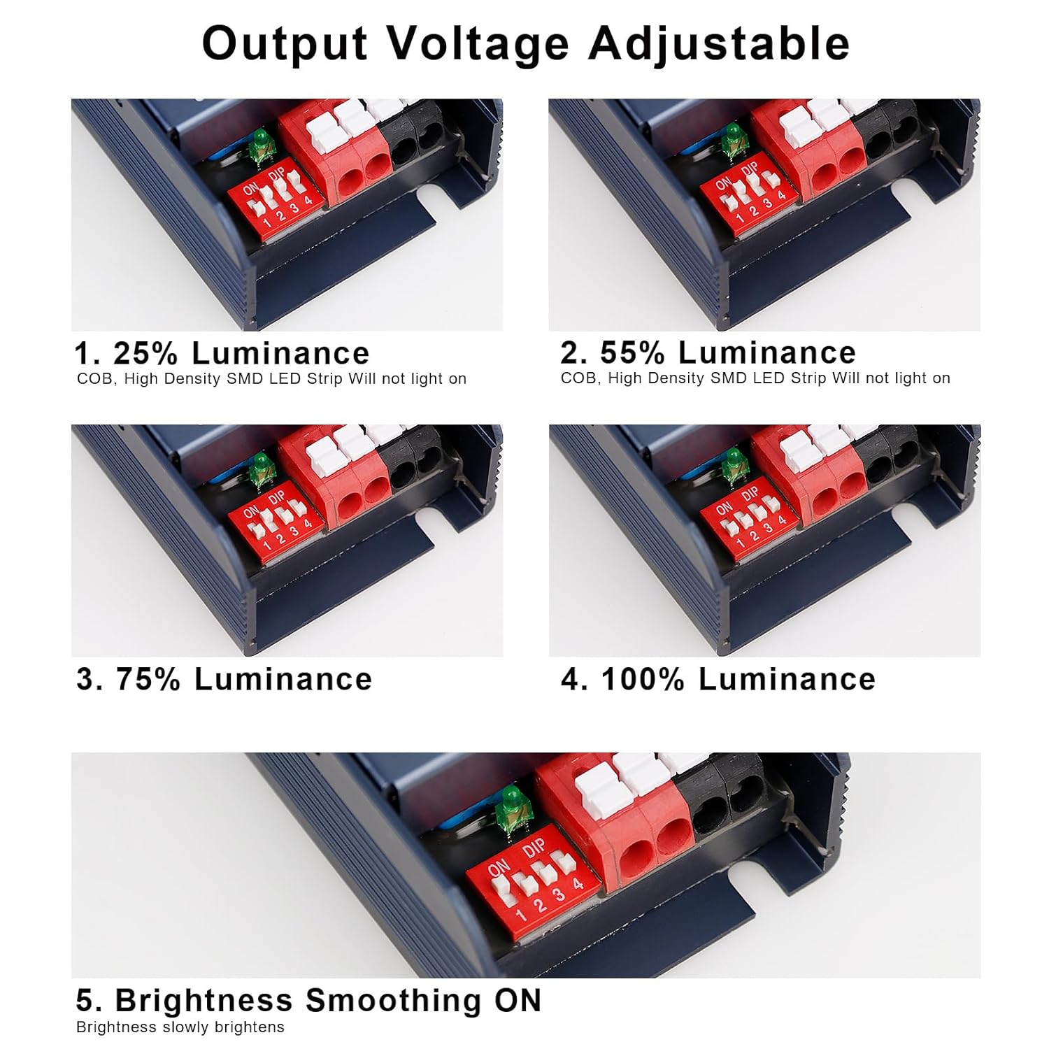 JOYLIT 24V Power Supply 150W CE, 100-130V AC Convert to DC 24 Volt LED Driver 6.25A Max, Ultra Thin Fanless LED Transformer for LED Tape, 3D Printer, CCTV (24V 150W) - Image 5
