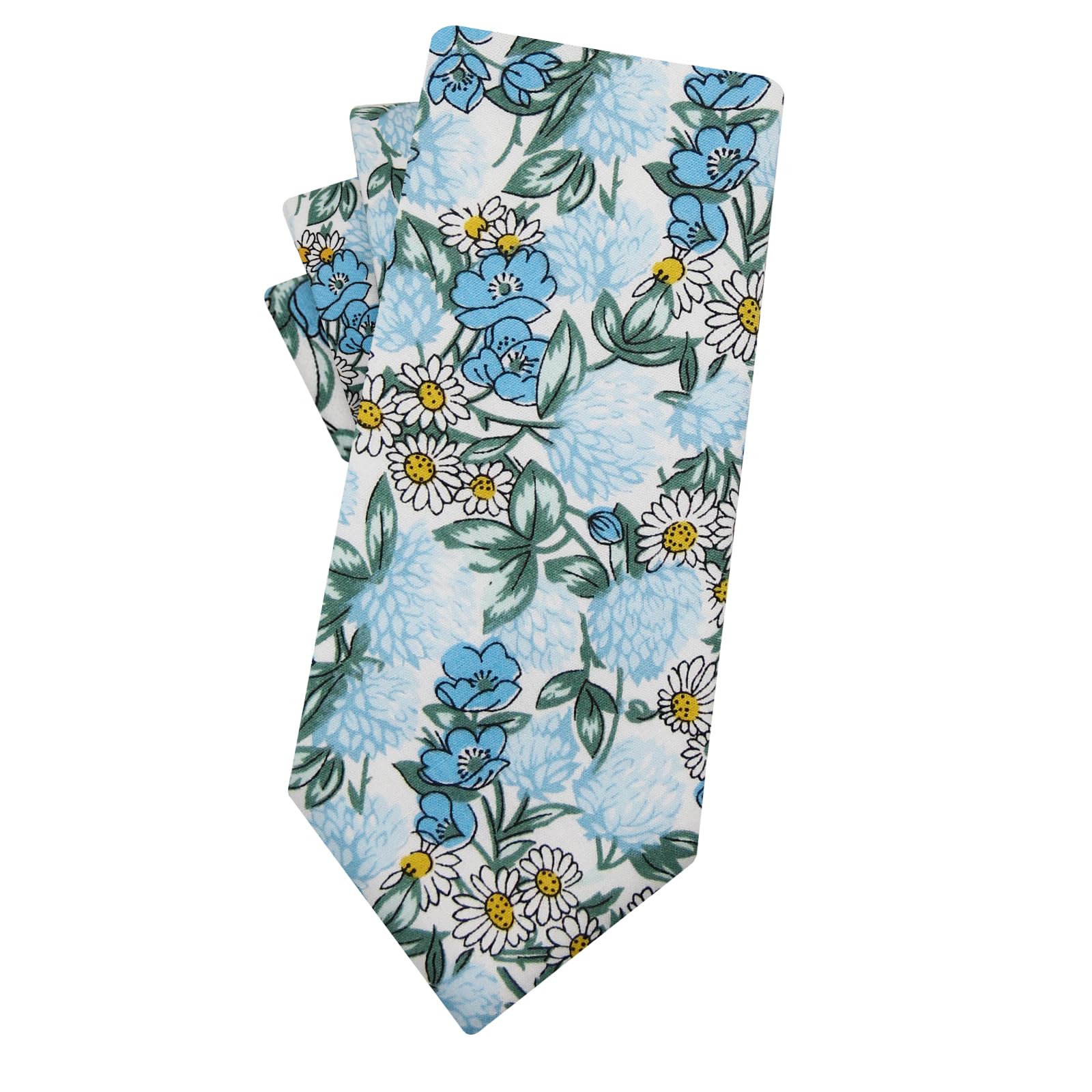 Mantieqingway Men's Cotton Floral Neck Tie 2.56'' Printed Skinny Tie