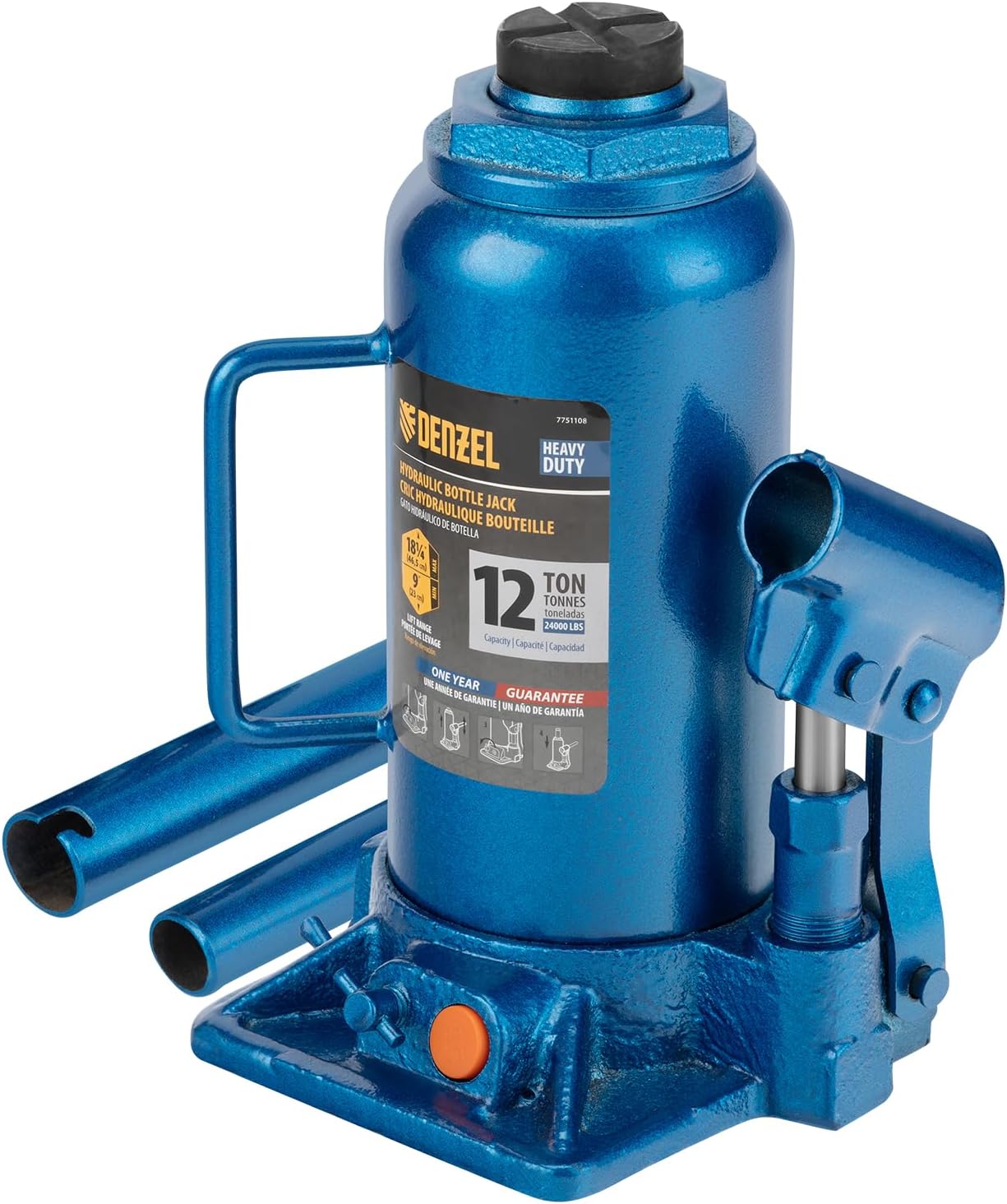 Denzel 12T Hydraulic Bottle Jack – Heavy-Duty Car Jack Lifting Range – Reliable Automotive Tool