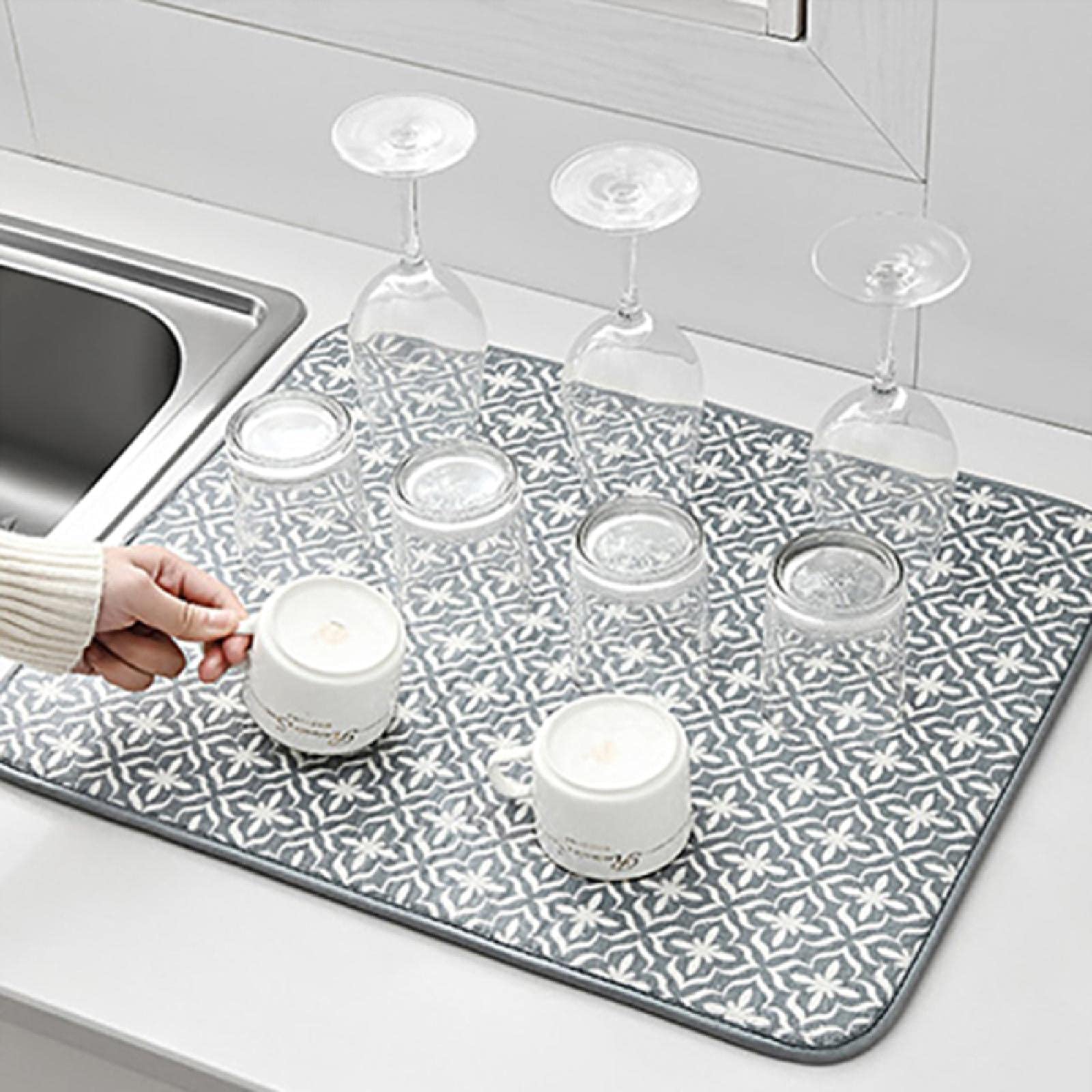 Tooloflife Lot De 3 Tapis De Séchage à Vaisselle En Microfibre à Séchage Rapide, Résistant à La Chaleur, Accessoires De Cuisine