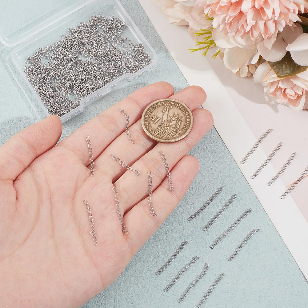 120 Stück Kettenverlängerungen 25mm | Edelstahl Gold Für Armbänder Halsketten Schmuck