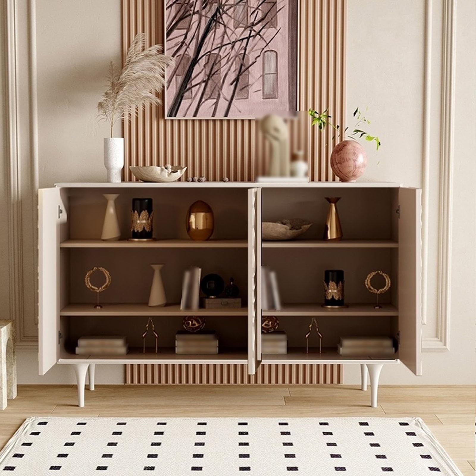 Vorratsschränke Französischer Schuhschrank im leichten Luxus-Stil, Eingangsbereich, Wohnzimmer, dekorativer Schrank, Esszimmerschrank, moderner, einfacher Aufbewahrungsschrank Lagerschränke/Vorratssch