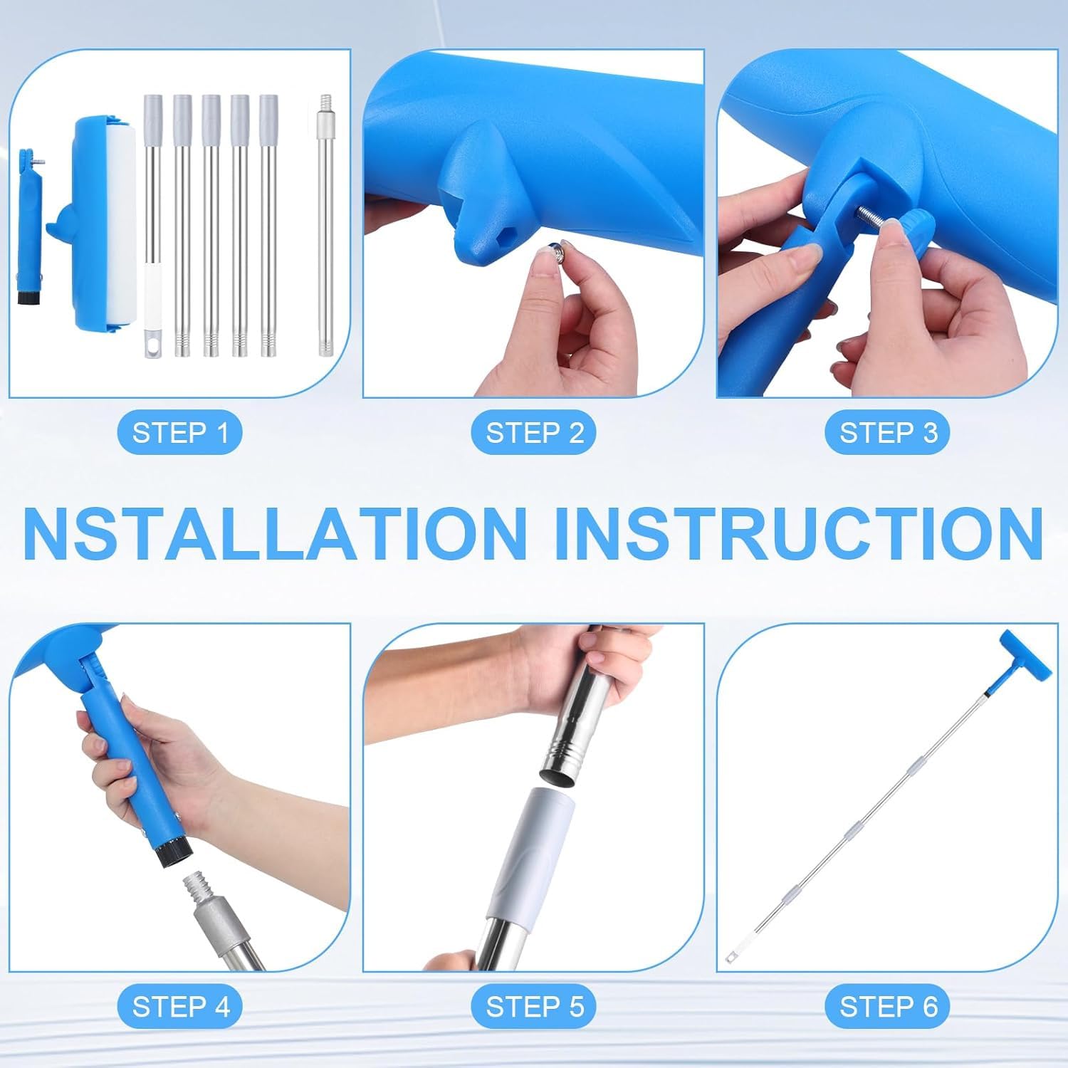 Ceiling Paint Roller Kit - No Drip & Extension Pole -7