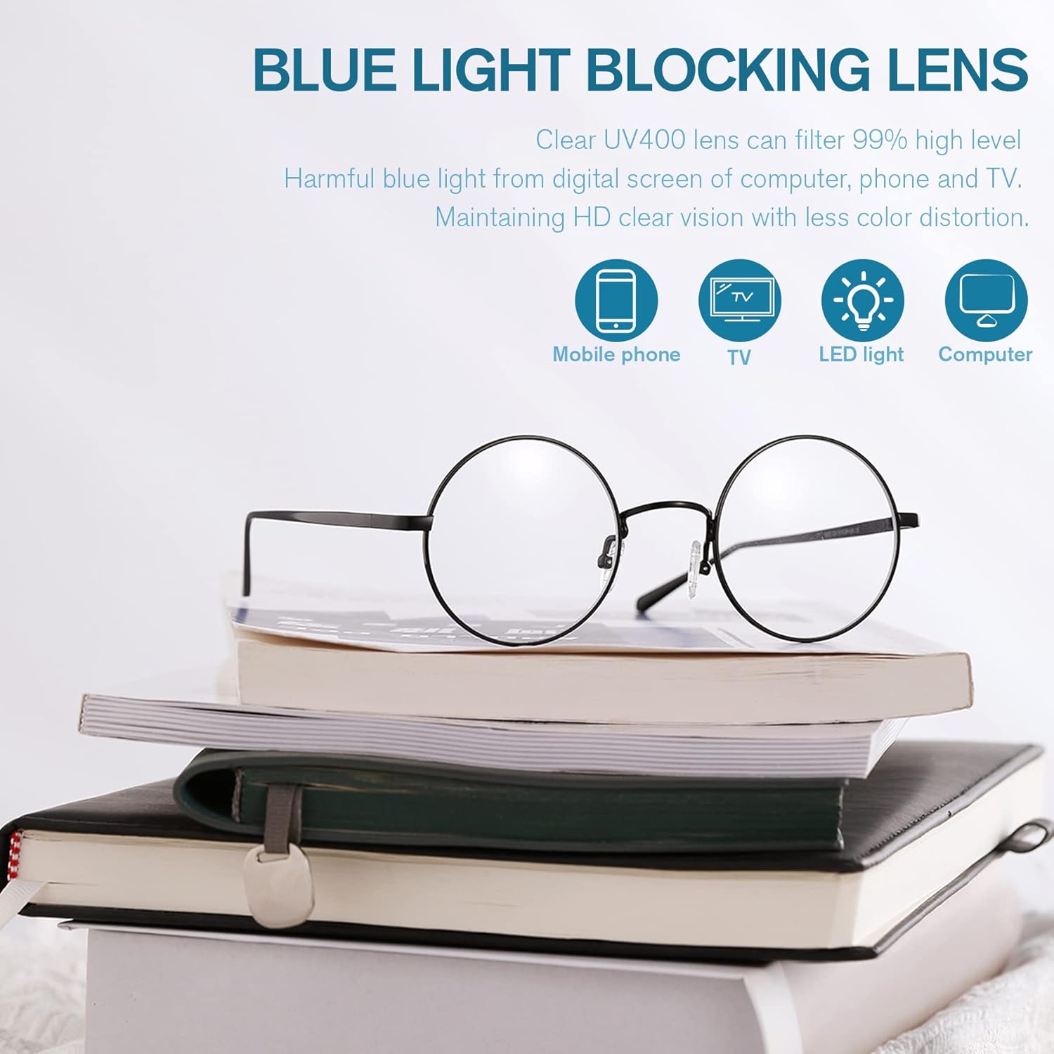 Pro Acme Retro Round Metal Frame Clear Lens Glasses Non-Prescription - Image 2