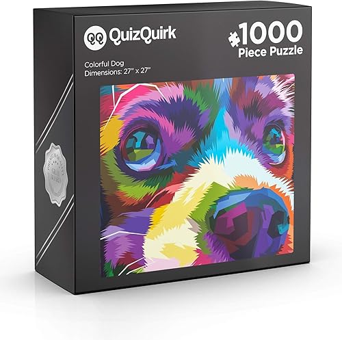 Miniatura 5 de QuizQuirk - Rompecabezas de 1000 piezas, colorido rompecabezas de cachorro para adultosadolescentes (kit de ahorro de rompecabezas incluido)