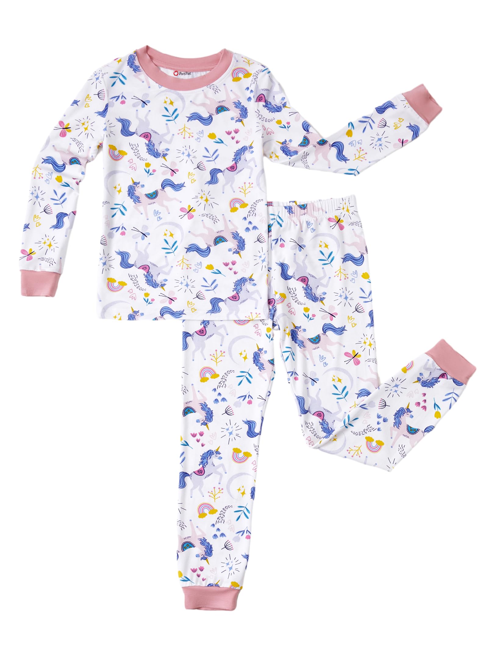 PATPAT Toddler &amp; Kids Pajama Sets with Bamboo Viscose, Snug Fit Pjs for Girls, All-Season Comfort Sleepwear, Ages 2-12 Years