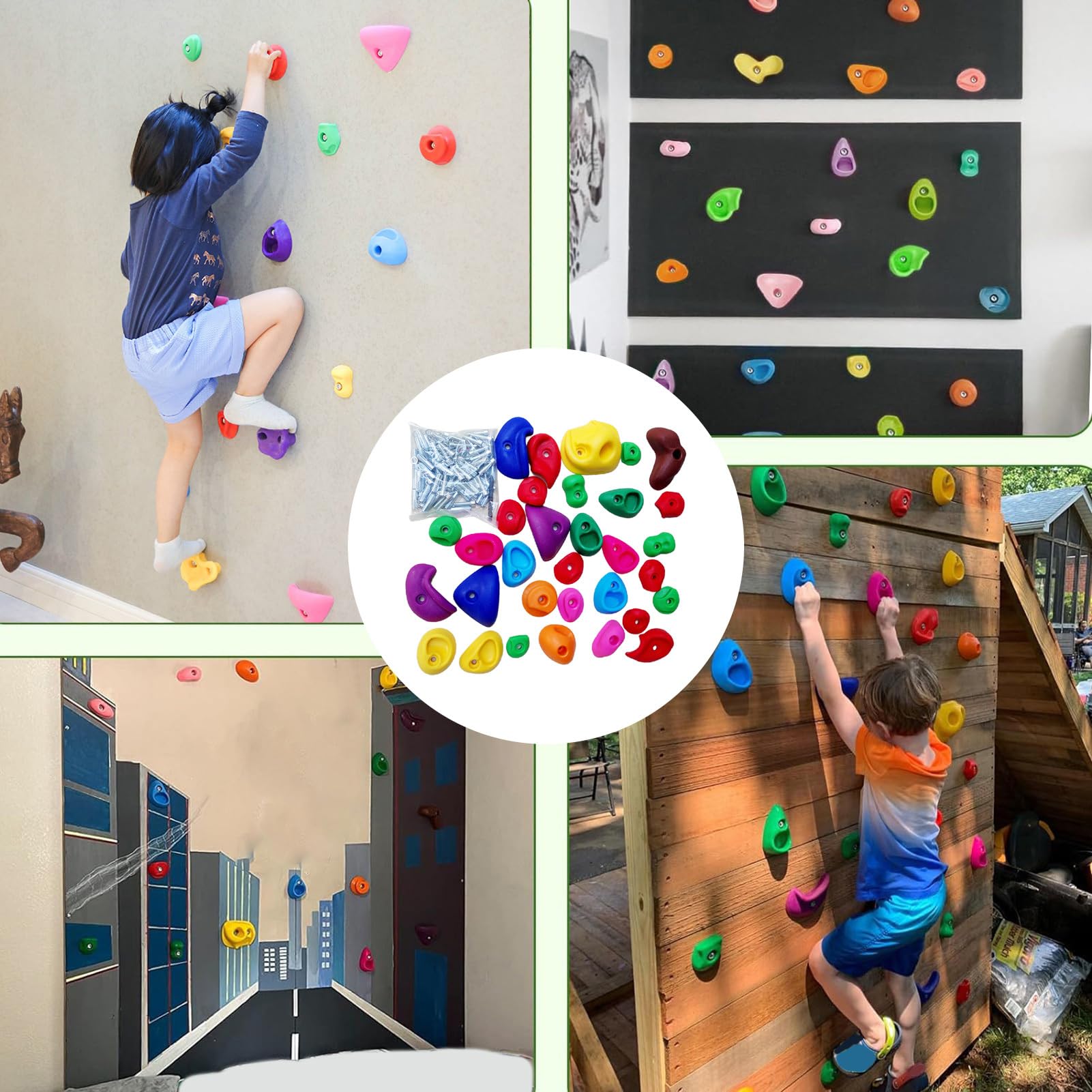 Générique Prises d'escalade pour les - Poignées D'Escalade Pour - Poignées Ludiques Avec Fixations Pour Aire De Jeux, Salle De Sport, Entraînement Et Jardin