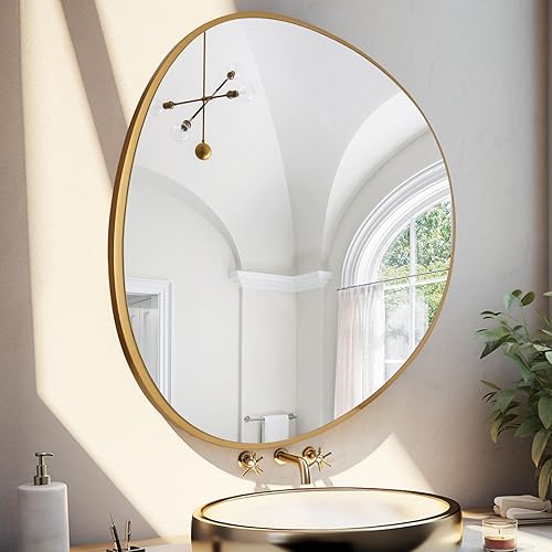 Miniatura 7 de WallBeyond Espejo asimétrico, espejo de pared irregular, espejos de pared abstractos decorativos para dormitorio, sala de estar, entrada, pasillo,