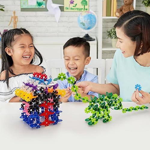 Miniatura 2 de PicassoTiles Juego de 600 fichas de construcción entrelazadas con bloques de disco creativos, juguetes de aprendizaje STEM para educación temprana y