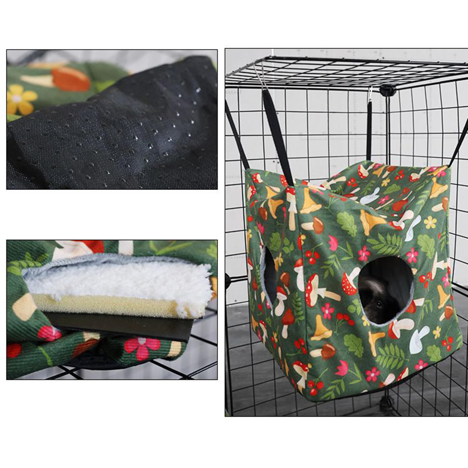 Hamaca para hámster para jaula, 4 piezas transpirable, túnel de hurón, accesorios para mascotas pequeñas, cama antideslizante para ardillas, chinchillas, hámsteres, cómodo refugio de descanso, jaula