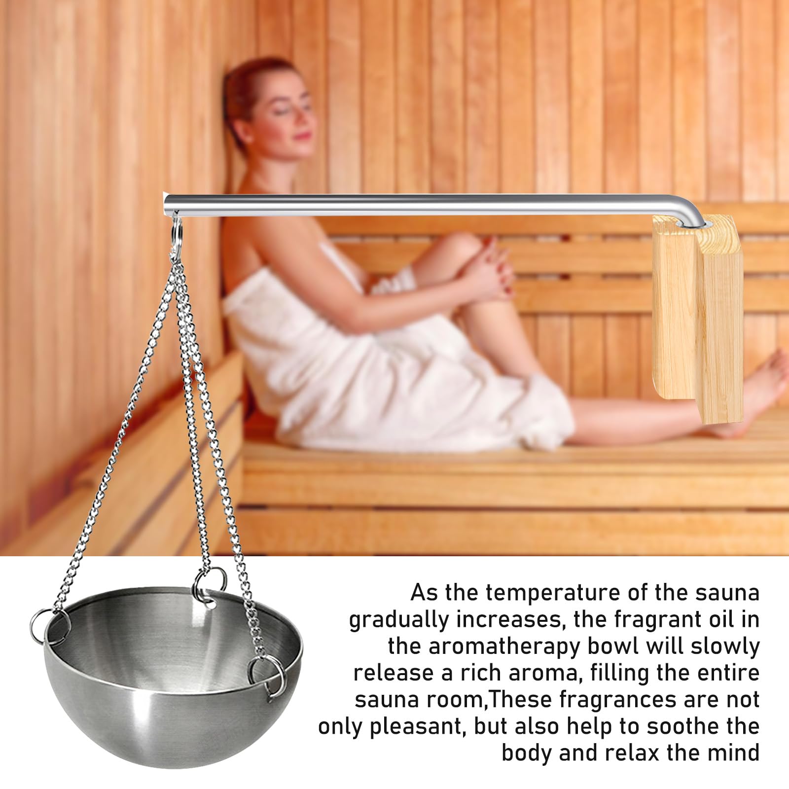 Bordeag Bol D'arôme Sauna 12cm Acier Inoxydable Huile Essentielle Accessoire Sauna Spa