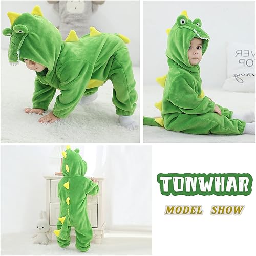 Miniatura 82 de TONWHAR - Mameluco con capucha, fantástico disfraz infantil de varios animales, como tigre o dinosaurio Multi