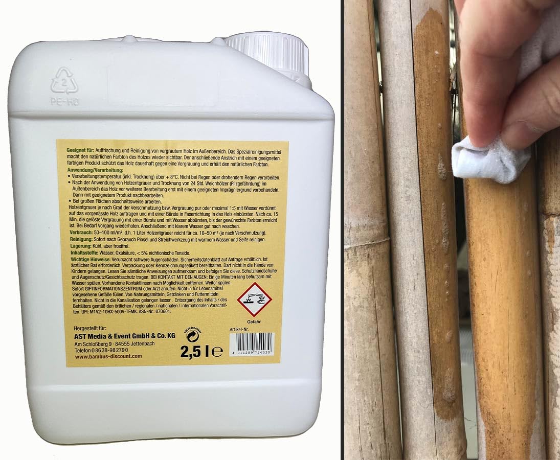 Bambus Holz Entgrauer Holzreiniger, 2,5L, Flüssig