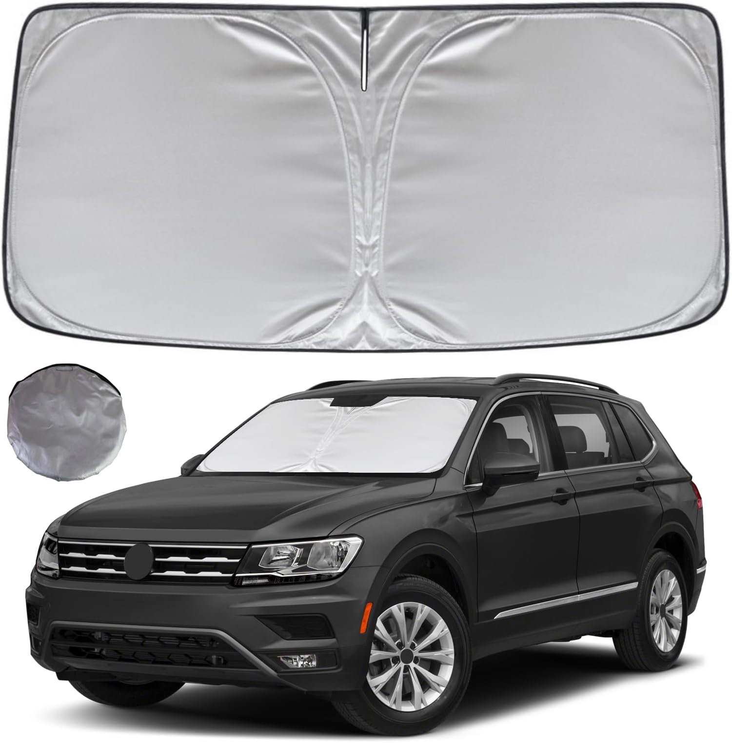 AutoTech Park Custom Fit Car Sunshade - Foldable For 2011-2017 Volkswagen Touareg SUV