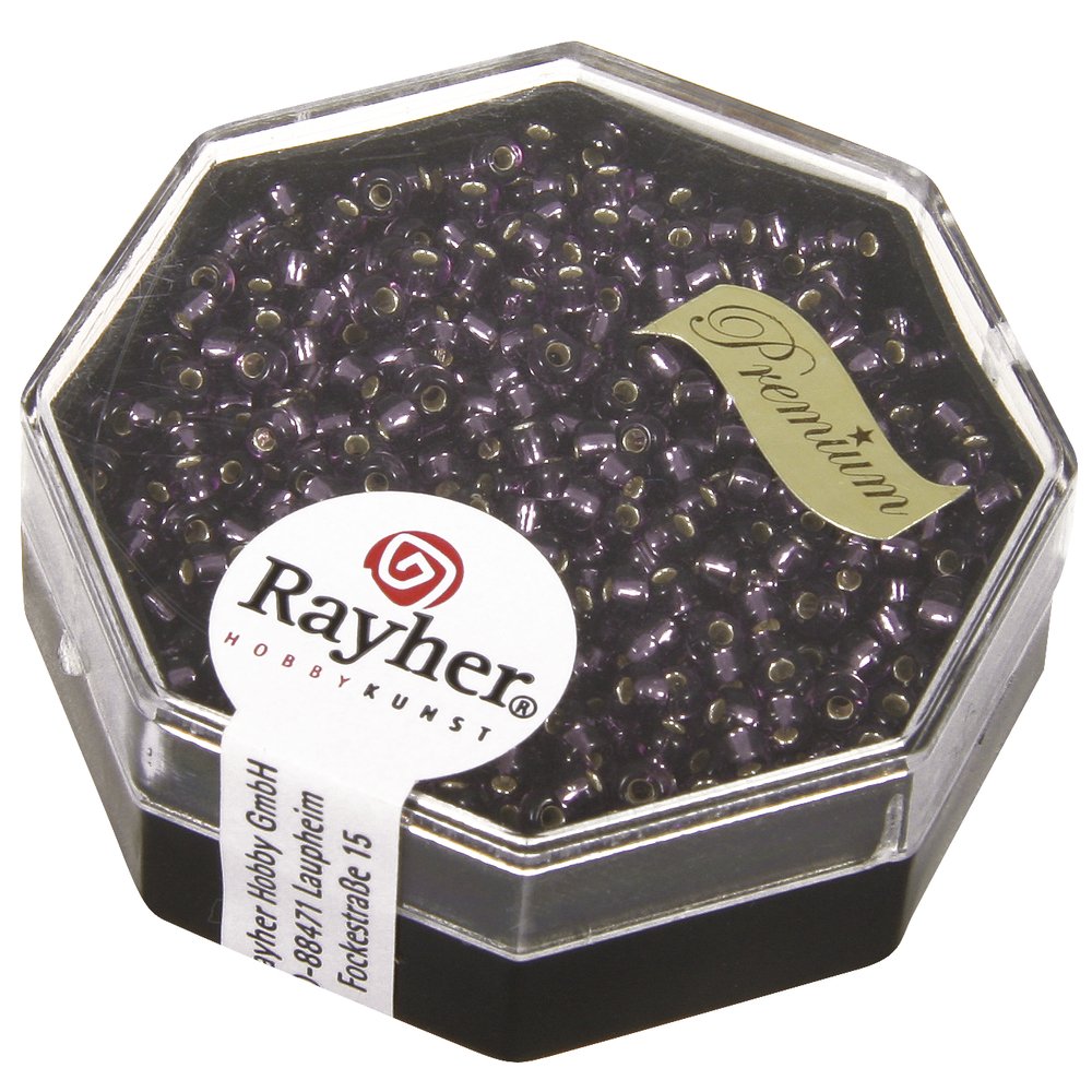 Rayher 14701160 Premium Seed Beads, Purple