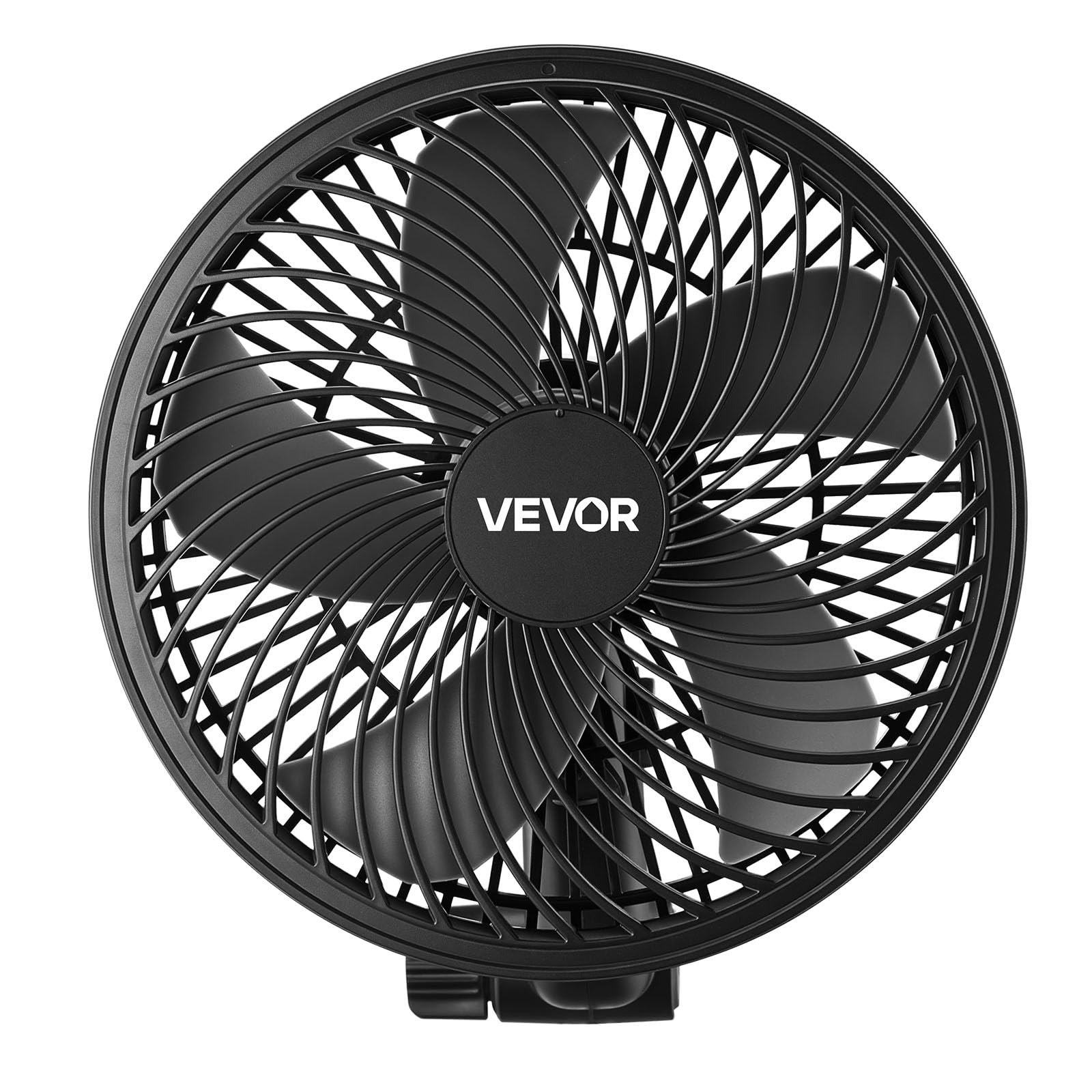 VEVOR Ventilateur de Culture à Pince, Ventilateur Oscillant pour Tente de Culture, USB-C, 9 Vitesses et Mode Cyclique, Oscillation 45° et 90°, pour Circulation de l'Air, Boîtier en ABS, Noir, Lot de 1