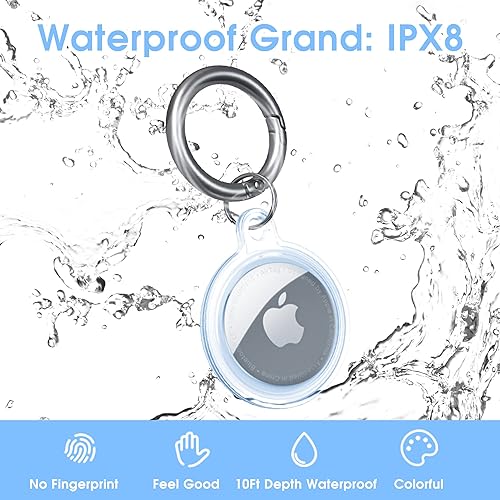 Miniatura 3 de Paquete de 6 fundas para Apple AirTag 6 con llavero, soporte impermeable para AirTag, funda para mascotas, seguimiento, niños, bolsos, llaves,